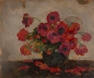 Alfons Karpiński (1875 Rozwadów k. Tarnobrzegu - 1961 Kraków), Maki w wazonie (