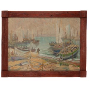 Franciszek Wójcik (1903 Wojciechowo - 1984 Zakopane), Port rybacki w Gdyni, 1956