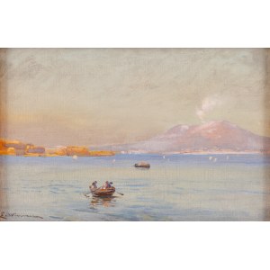 Eugene Wrzeszcz (1851 Kyiv Governorate - 1917 Kyiv), View of Vesuvius from the Bay of Naples