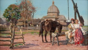Józef Krzesz-Męcina (1860 Kraków - 1934 Poznań), Przy studni