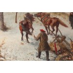 Antoni Kozakiewicz (1841 Kraków - 1929 Kraków), Spłoszone konie, 1885