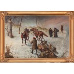 Antoni Kozakiewicz (1841 Kraków - 1929 Kraków), Spłoszone konie, 1885