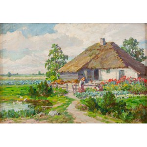 Emil Lindeman (1864 Warsaw - 1945 Ozorków near Lodz), Village garden