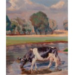Kazimierz Lasocki (1871 Gąbin - 1952 Varšava), Kráva u napajedla, před/nebo 1931