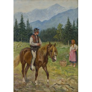 Feliks Franić (Franicz) (1871 Maków Podhalański - 1937 Kraków), Góral na koniu