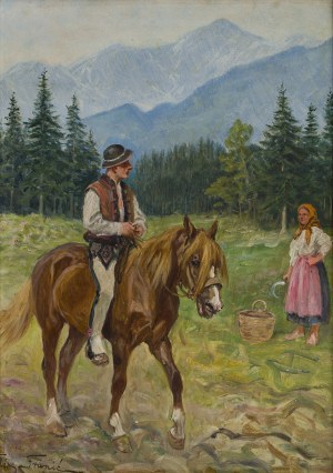 Feliks Franić (Franicz) (1871 Maków Podhalański - 1937 Kraków), Góral na koniu