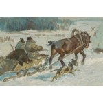 Roman Antoni Breitenwald (1911 Piotrków Trybunalski - 1985 Miechów), Zimowy zaprzęg