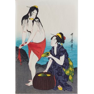 Kitagawa Utamaro (1753-1806), Poławiaczka małży, wyd. Kyoeido, Kioto/Japonia, okres Showa, lata 1960-1970