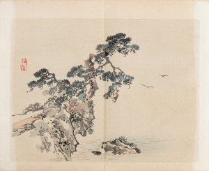 Kōno Bairei (1844-1895), wyd. Yamada Shinzaburo, Sosna na skarpie, Kioto, 1913 r.