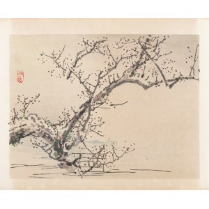 Kōno Bairei (1844-1895), published by Yamada Shinzaburo, Flowering Tree, Kyoto, 1913.