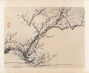 Kōno Bairei (1844-1895), wyd. Yamada Shinzaburo, Kwitnące drzewko, Kioto, 1913 r.