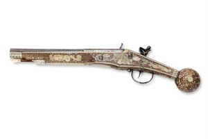 Replica Puffer flintlock pistol with flintlock
