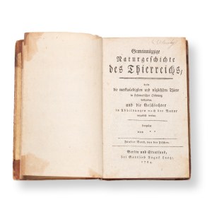 [BOROWSKI, Georg Heinrich] (1746-1801): Naturgeschichte des Tierreichs V