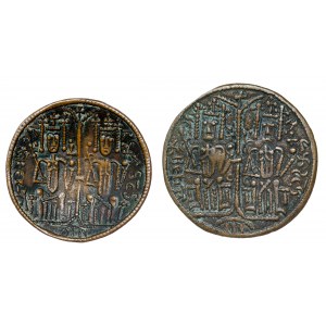 Hongrie - Bela III (1172-1196). Paire de monnaies en cuivre