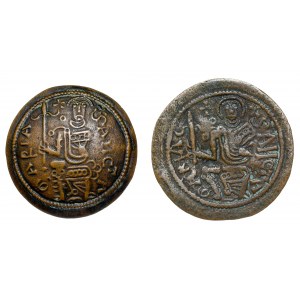 Hongrie - Bela III (1172-1196). Paire de monnaies en cuivre