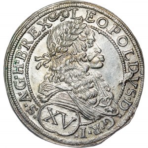 Leopold I. (1657-1705) XV Kreuzer 1674 Pressburg