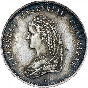 François-Joseph Ier (1848-1916) Jeton de couronnement en argent 1867 A