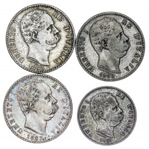 États italiens - Umberto I, (1878-1900) 1, 2 Lire LOT