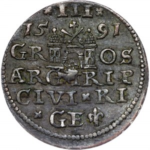Poland - Sigismund III Vasa Groschen (Trojak) 1591 GE
