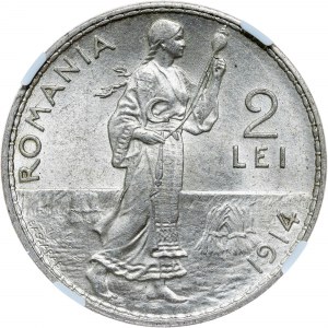 Romania - Carol I - 2 Lei 1914