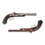 Pair of percussion pistols in a case F. Ulrich | Switzerland, Swiss