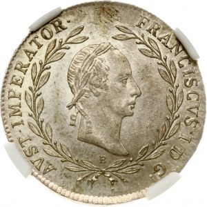 Austria 20 Kreuzer 1830 B NGC MS 62