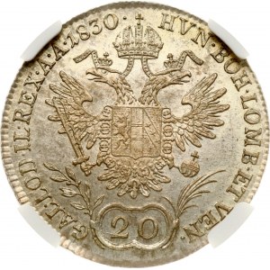 Austria 20 Kreuzer 1830 B NGC MS 62