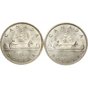 Canada Dollar 1963 Lot of 2 coins