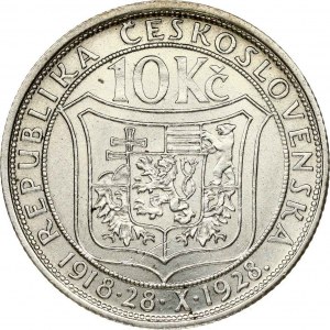 Czechoslovakia 10 Korun 1928 Tomas Masaryk