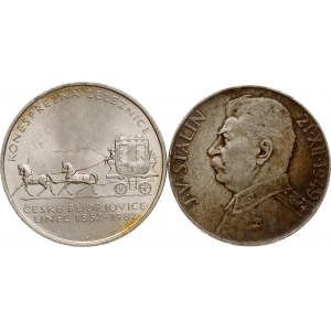 Czechoslovakia 50 Korun 1949 & 100 Korun 1982 Lot of 2 coins