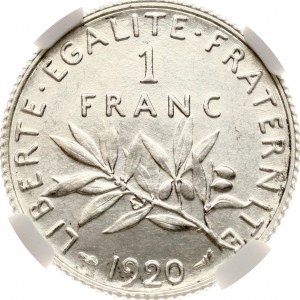 France 1 Franc 1920 NGC MS 61