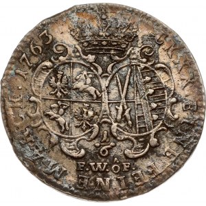 Germany Saxony 1/6 Taler 1763 FwoF