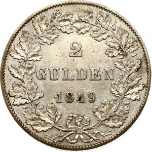 Germany Frankfurt 2 Gulden 1849