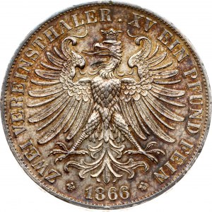 Allemagne Francfort 2 Taler 1866