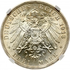 Germany Prussia 3 Mark 1913 A Reign  NGC MS 63