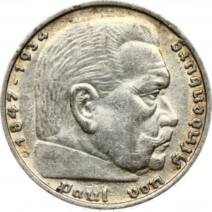 Germany Third Reich 5 Reichsmark 1936 D Paul von Hindenburg