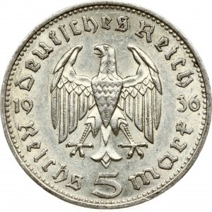 Germany Third Reich 5 Reichsmark 1936 F Paul von Hindenburg