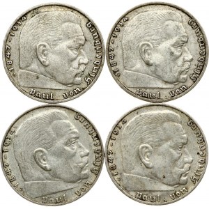 Germany Third Reich 2 Reichsmark 1937 & 1938 Lot of 4 Coins