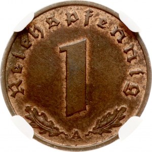 Germany Third Reich 1 Reichspfennig 1937 A NGC MS 62 BN