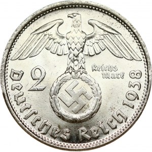 Germany Third Reich 2 Reichsmark 1938 B Paul von Hindenburg