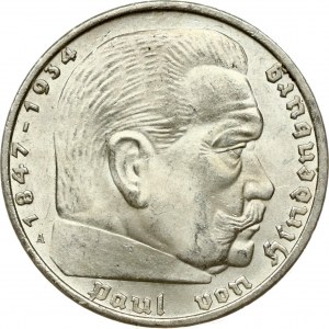 Germany Third Reich 5 Reichsmark 1938 A Paul von Hindenburg