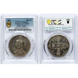 Great Britain 2 Florins 1887 PCGS AU Detail