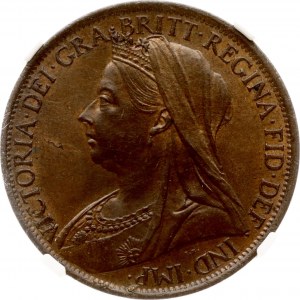 Great Britain Penny 1901 NGC MS 64 BN