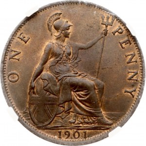 Great Britain Penny 1901 NGC MS 64 BN