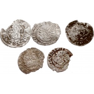 Hungary Denar 1586-1620 Lot of 5 coins