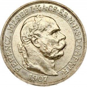 Ungarn 5 Korona 1907 KB Krönung