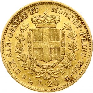 Italy Piedmont-Sardinia 20 Lire 1851 P