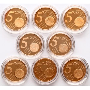 Italy Vatican City 5 Euro Cent 2007 R - 2020 R Lot of 8 coins