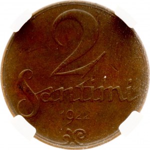 Latvia 2 Santimi 1922 NGC AU 58 BN