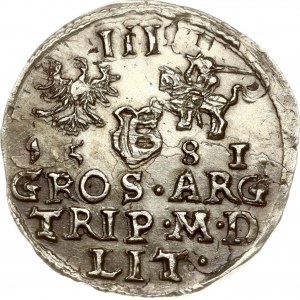 Lithuania Trojak 1581 Vilnius (R) Mint Error